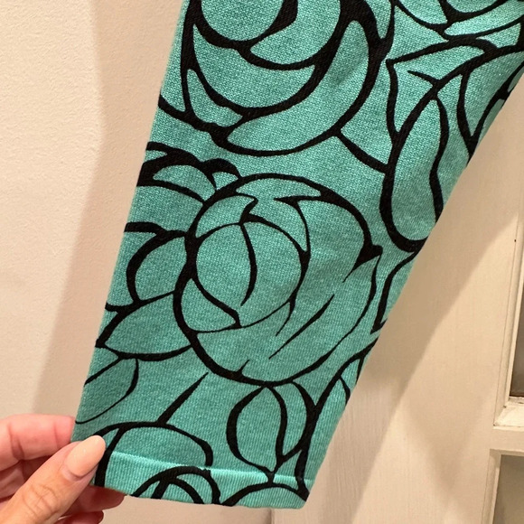 Jones New York Signature Silk Blend Cardigan Teal Rose Floral Button Up Size XL - Picture 5 of 10